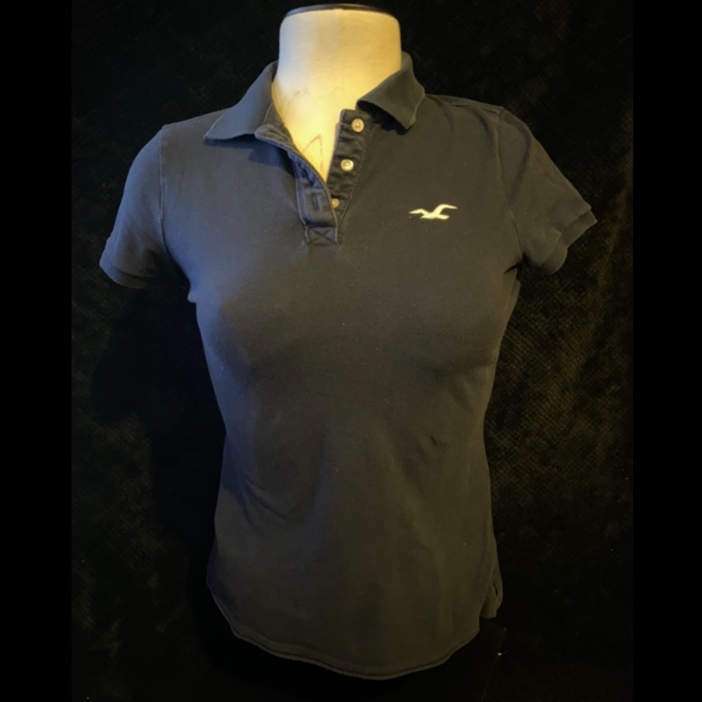 Women Navy Blue polo from Hollister